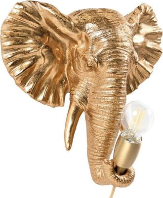 Beliani Lampada da parete a tema a forma di elefante oro Elephanti