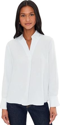 Nic+Zoe Easy Popover Shirt Womens Clothing Paper White : LG (US 12-14), Polyester