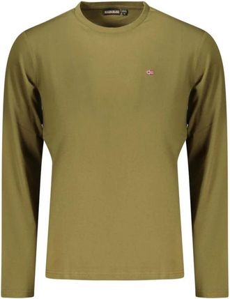 Napapijri Verde Katoenen T-shirt - Heren - Longsleeves - Groen - L - Katoen - Tops