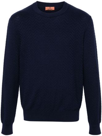 Missoni zigzag-woven cotton jumper - Blue