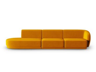 CXL by Christian Lacroix Sof&aacute; modular izquierdo 4 plazas de terciopelo amarillo