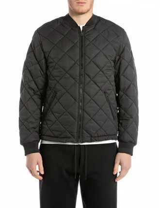 Replay Steppjacke REPLAY, Herren, Gr. XXL, schwarz, Web, Obermaterial: 72% Polyester, 28% Polyamid. Futter: 100% Polyester. Wattierung: 100% Polyester, unifa