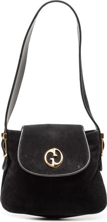 Gucci Pre-owned Womens Suede 1973 Shoulder Bag - Black Leather - One Size