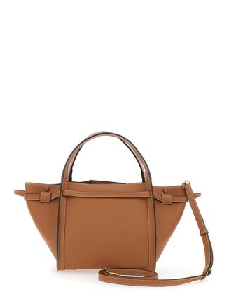 Tod's Womens Tote Bag T Timeless Brown Calfskin Calf Leather