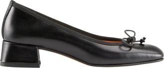 Cosmoparis Schoenen, Dames, Zwart, 35 EU, Zwarte Leren Ballerina Schoenen