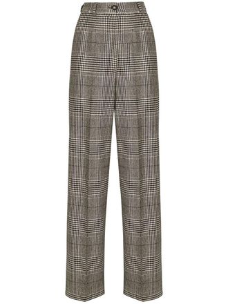 Dolce & Gabbana Flared geruite pantalon - Grijs