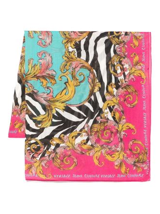 Versace Jeans Couture Animalier Barocco-print scarf - women - Silk - One Size - Pink