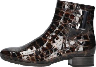 Gabor Bruine enkellaarsjes voor stijlvolle herfst/winter - Dames - Laarzen met Hak - Bruin - 37 EU - Wol - Schoenen
