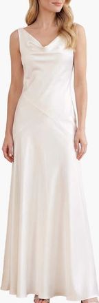 Needle & Thread Evangeline Satin Cowl Neck Gown in Chalk at Nordstrom, Size 14