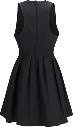 Sportmax Womens Sleeveless Short Dress Nero Cotton