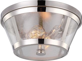 Netlighting Harrow 2 Light Flush Mount Ceiling Light Polished Nickel E27