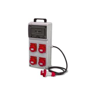 Rosi Collection Quadro ASC portatile, 9KW 400V, IP65, 4 prese 3P+T 16A, spina 3P+T 16A, con magnetotermico differenziale - Rosi 2244