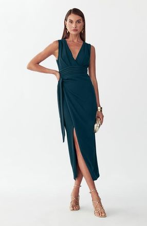 BWLDR Denny Midi Dress in Emerald at Nordstrom, Size 4