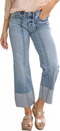 Kancan Bold Move Wide-Leg Jeans In Medium Wash