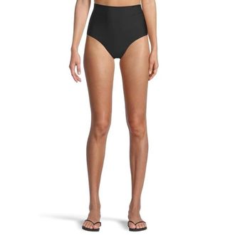 Sunsets Capri Bikini Bottom Womens Black Stretch High-Waisted Swimwear JZZ721