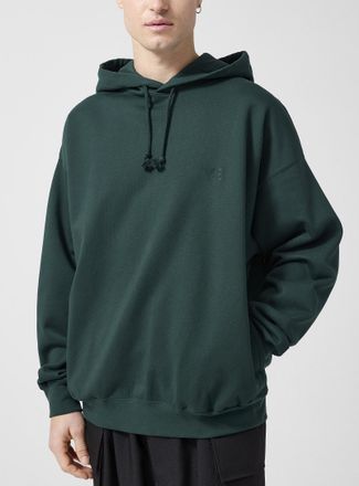 Yohji Yamamoto Mens Tone-on-tone logo hoodie