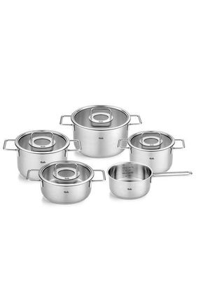 FISSLER Pure Collection Stainless Steel 9 piece Set with Glass Lids at Nordstrom, Size Large