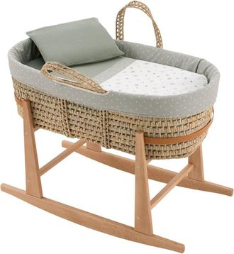 Cambrass Mois&eacute;s palma acolchado + patas madera natural 39x80x61 cm verde