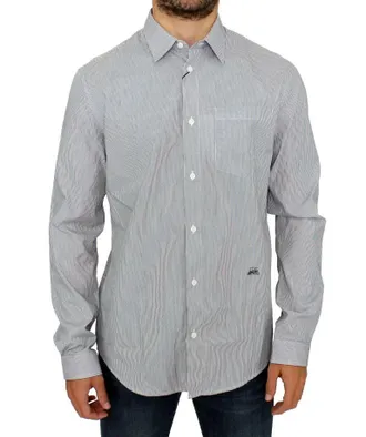 Gianfranco Ferre Striped Cotton Casual Mens Shirt