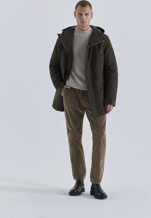 Ikks Mens High Collar Parka - Green - Size X-Large