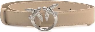 Pinko Love Birds Riem - Dames - Riemen - Beige - XL - Leer - Accessoires