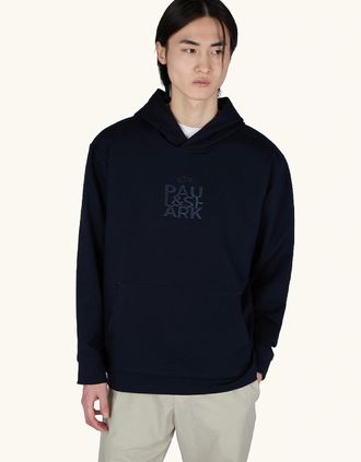 Paul & Shark Mens Paul & Shark X-Soft Fleece Cotton Blend Hoodie - Navy - Size: 40