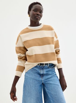 Contemporaine Womens Wide stripes boxy-fit sweatshirt