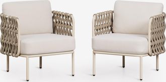 Sklum Pack De 2 Sillones De Jard&iacute;n En Aluminio Y Cuerda Trenzada Tevary Sklum