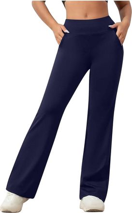 Generic FNKDOR Flared Leggings Women High Waisted Bootcut Work Business Office Trousers Ladies Tummy Control Sports Gym Wide Leg Yoga Pants Smart Straight Lig