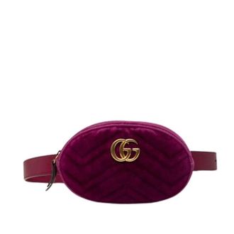 Gucci Pre-owned Quilted Velvet Belt Bag - Dames - Pre-owned - Paars - Maat: ONE Size Velours