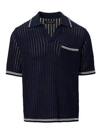 Rag & Bone Johnny crochet polo shirt