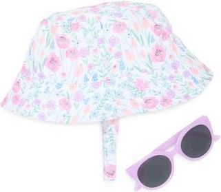 Little Me Meadow Sun Hat & Sunglasses Set in White Multi at Nordstrom Rack, Size 0-12 M