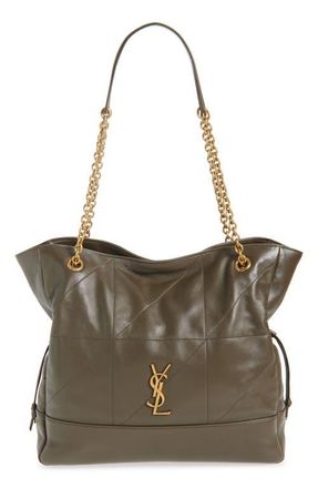 Saint Laurent Jamie 4.3 Patchwork Leather Shopper in Light Musk at Nordstrom