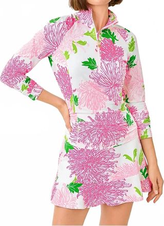 Lilly Pulitzer Upf 50+ Luxletic Justine Half Zip Jacket In Resort White Lil Go With The Flow