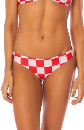 Maaji Cherry Checker Flirt Reversible Bikini Bottoms in Open White at Nordstrom Rack, Size Medium