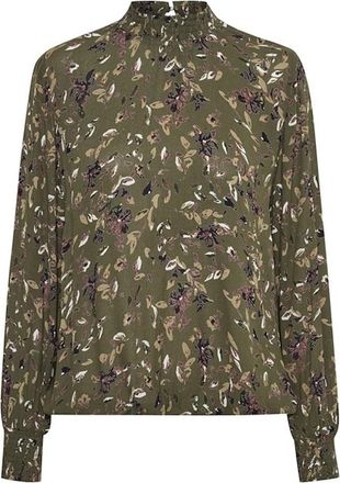 Kaffe Amber Blouse Top met Smock Manchetten - Dames - Blouses - Groen - XS - Overhemden