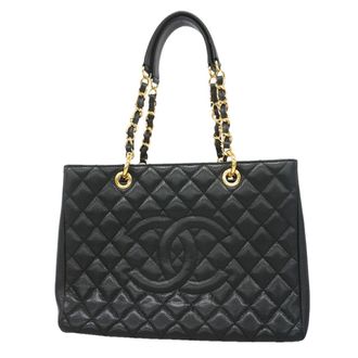 Chanel Black Grained Calfskin Tote Bag (Pre-Owned)
