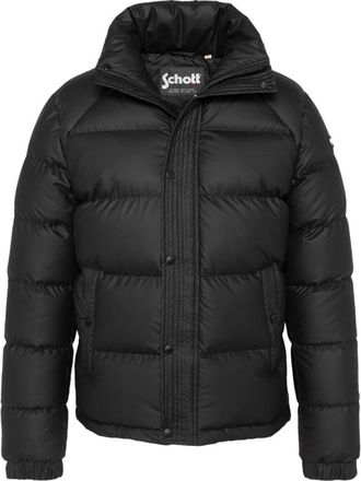 Schott NYC Rubber Down Jacket - Heren - Winterjassen - Zwart - S - Leer - Jassen