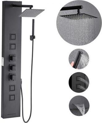 OEM Sistema De Ducha Con Columna Tipo Torre Con Efecto Lluvia, Acero Inoxidable, 4 Funciones, Sistema De Masaje De Lluvia De Pared, 4 Chorros Corporales, 