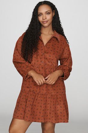 Maeve Bettina Corduroy Tiered Mini Shirtdress