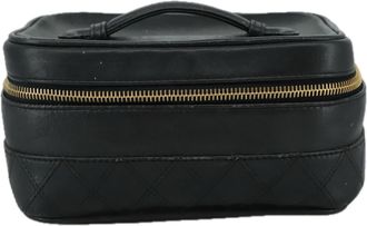 Chanel Vanity Black Leather Clutch Bag (Pre-Owned)