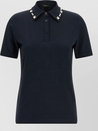 Fabiana Filippi crystal-embellished polo top