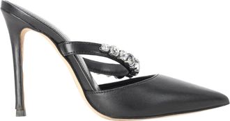 Michael Kors Jessa Embellished Pointed-Toe Mules in Black Leather