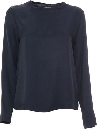 Lorena Antoniazzi Long Sleeve Tops, female, Blue, Size: XS T-shirt Manica Corta