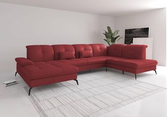 Sit&more Wohnlandschaft »Amica, U-Form, inkl. Sitztiefenverstellung und Armteilverstellung« wahlweise mit Kopfteilverstellung, Bettfunktion und Bettkasten