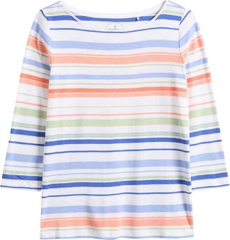 Tommy Bahama Ashby Isles Coastal Cool Stripe Cotton Top in Bright Peach at Nordstrom, Size X-Small