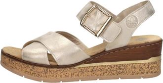 Rieker Sandalen Hak - Dames - Sleehakken - Grijs - 43 EU - Schoenen