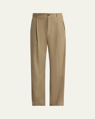 The Row Mens Thom Pleated Wool-Silk Pants