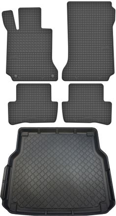 OEM Juego De Alfombrillas De Goma Para Coche Y Alfombrilla Para Maletero Para Mercedes Clase C W204 Familiar (diciembre De 2007 A Septiembre De 2014)