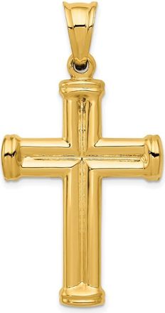 Diamond2Deal 14k Yellow Gold Hollow Cross Pendant